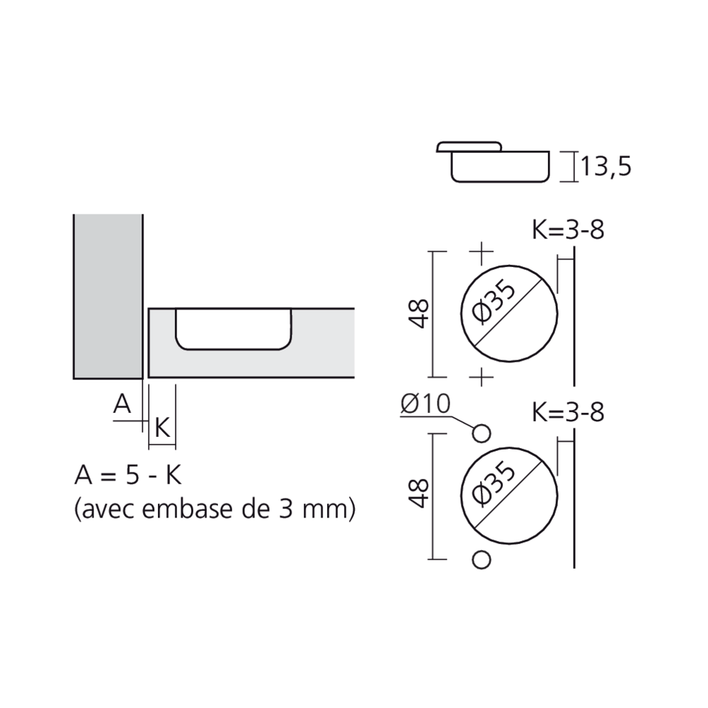 Charnière 155° encloisonnée amortie Silentia+
