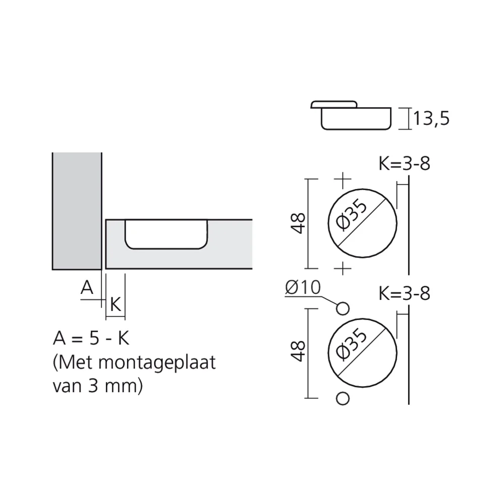 Charnière 155° encloisonnée amortie Silentia+