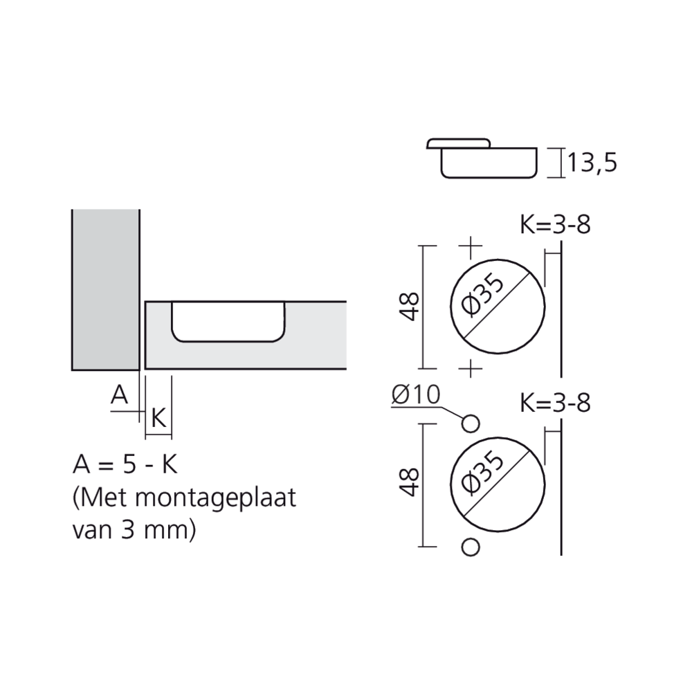 Charnière 155° encloisonnée amortie Silentia+