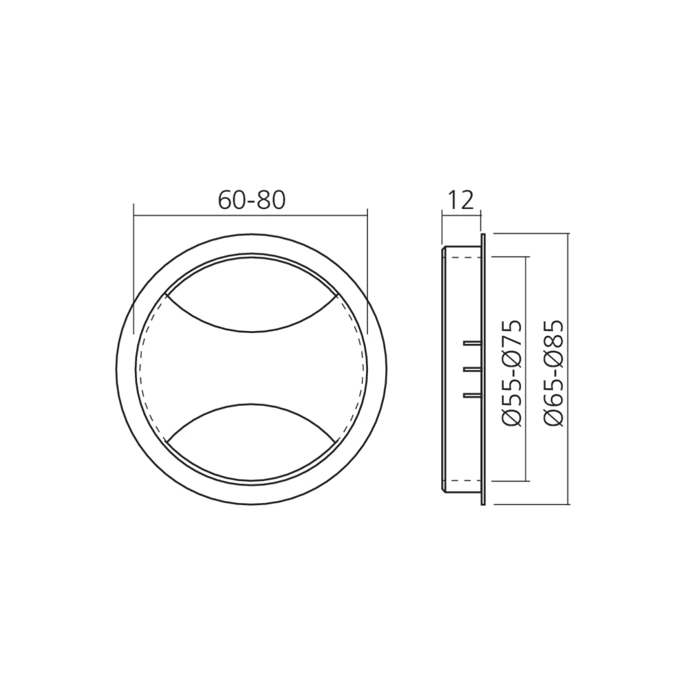 Passe-câbles métal rond