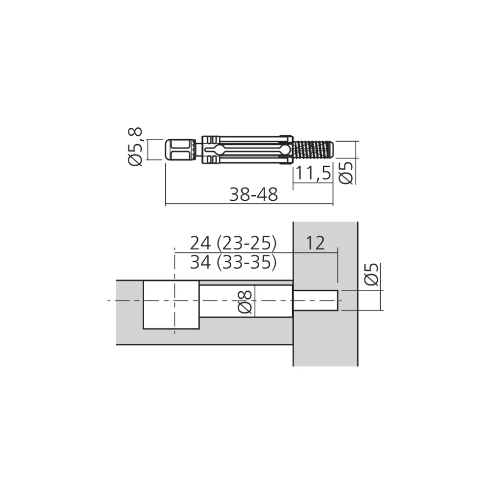 Tourillon QUICKFIT TL2 Ø5 mm