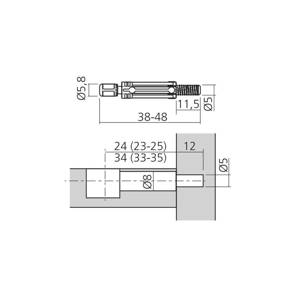 Tourillon QUICKFIT TL2 Ø5 mm