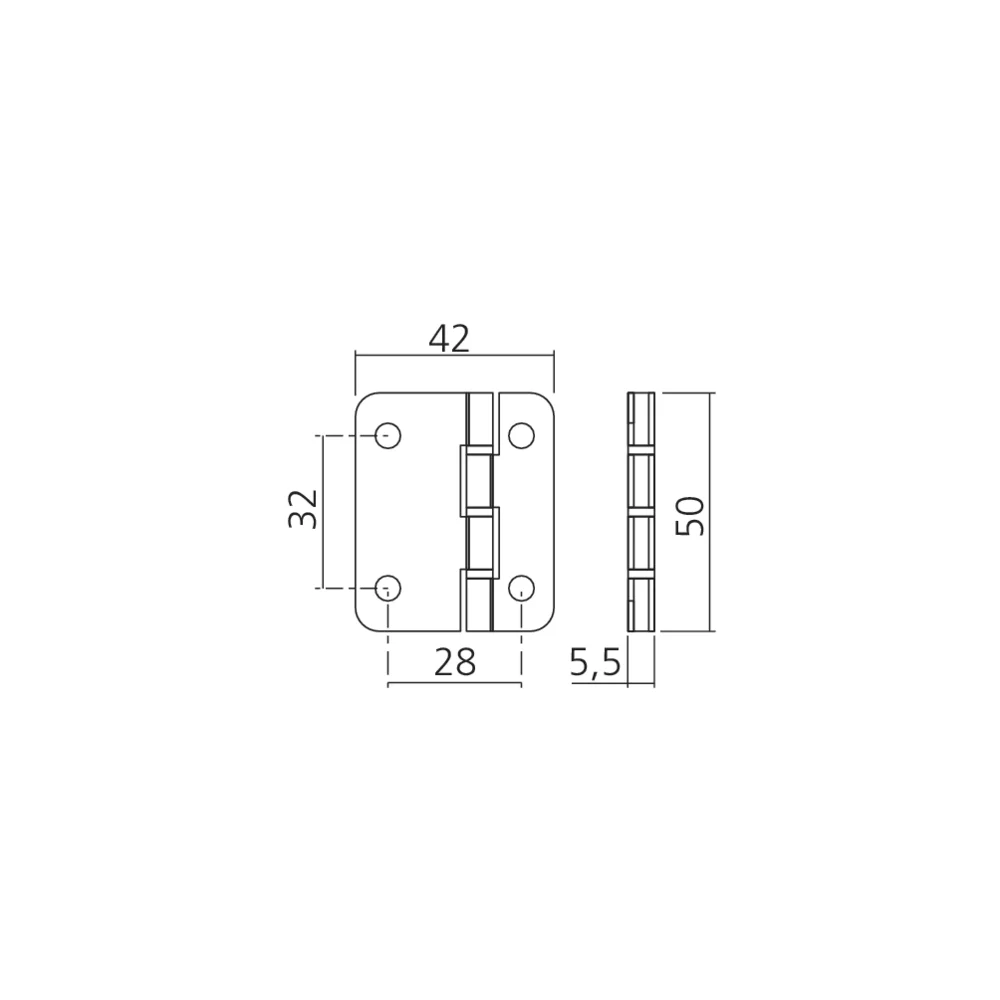 Charnière centrale asymétrique PS23