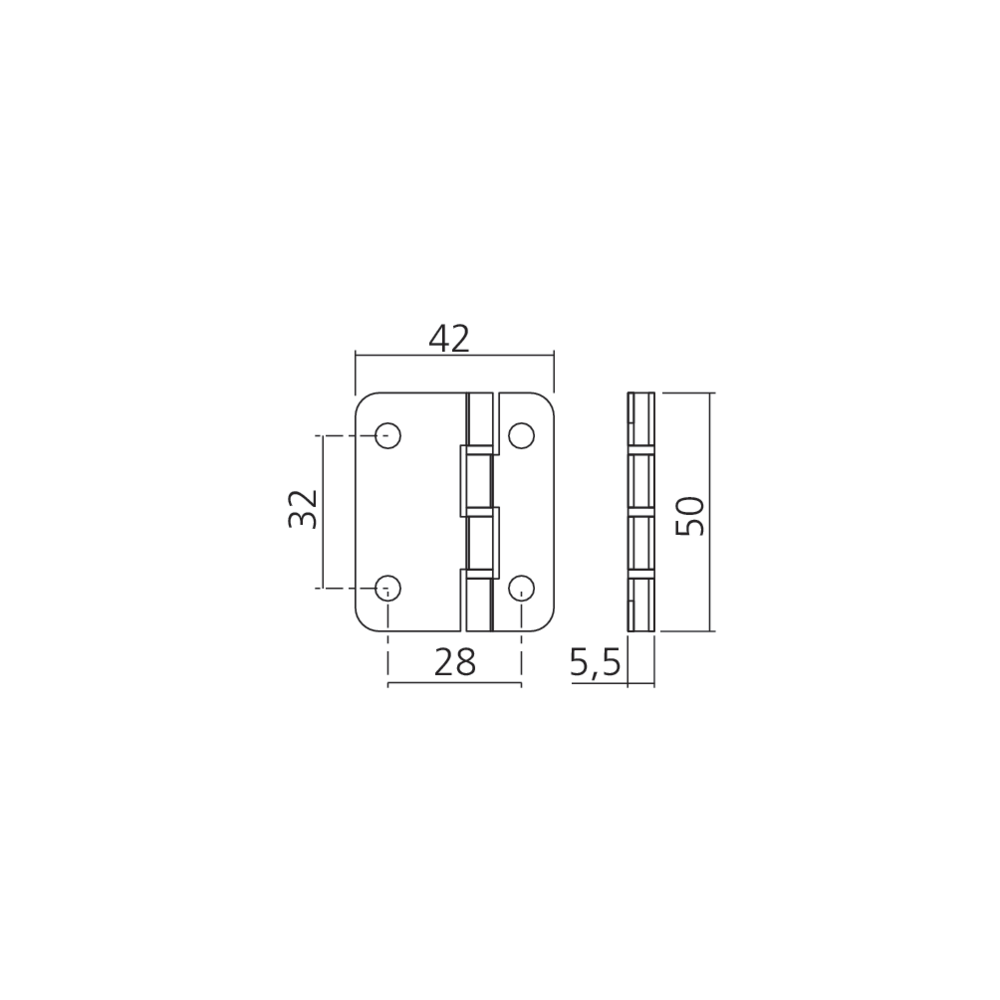 Charnière centrale asymétrique PS23