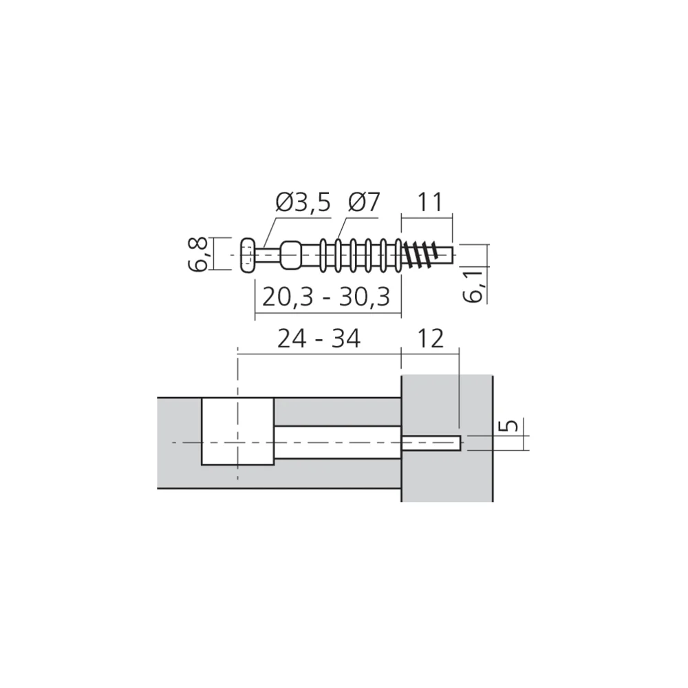 Tourillon allégé MINI filet bois