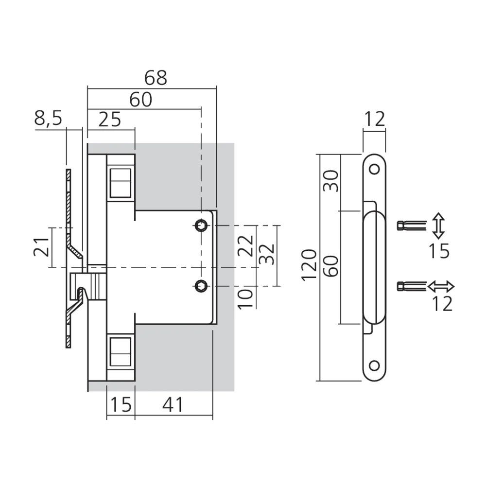 Attache élément invisible