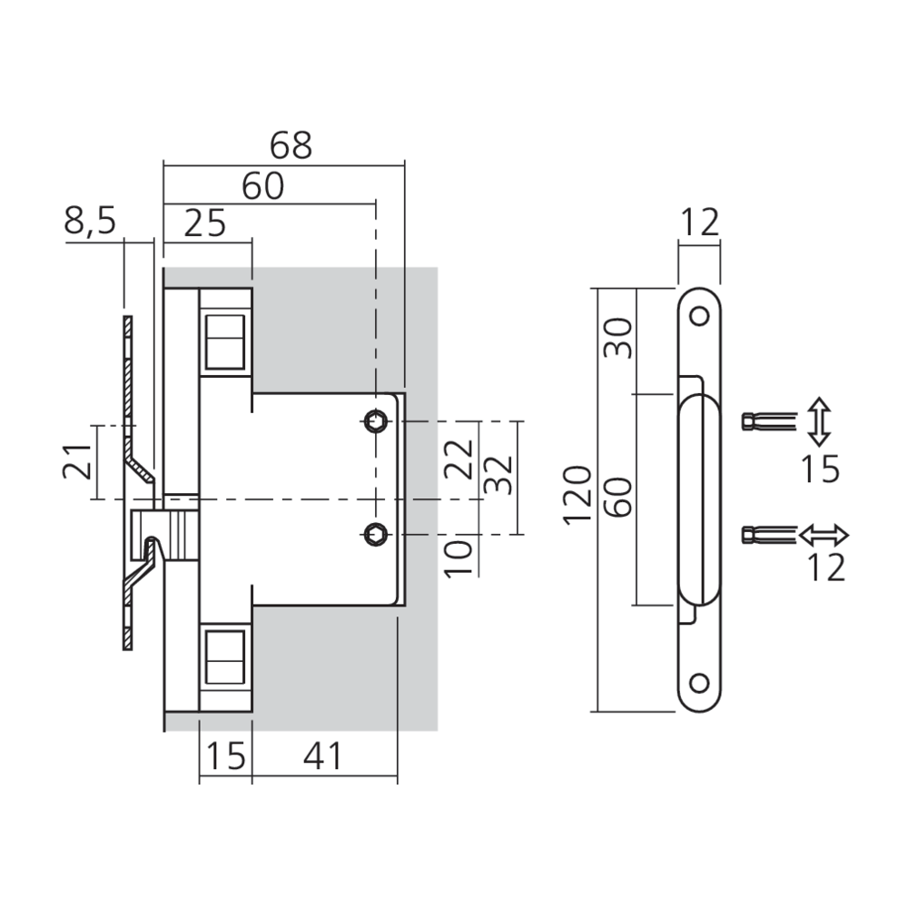 Attache élément invisible