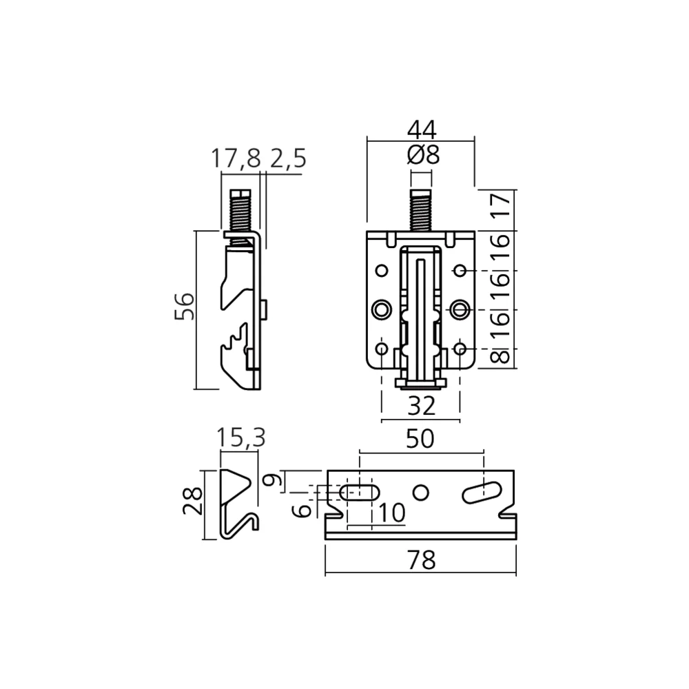 Attache réglable invisible