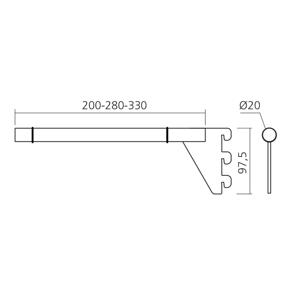 Support pour tablette verre Ø 20 mm