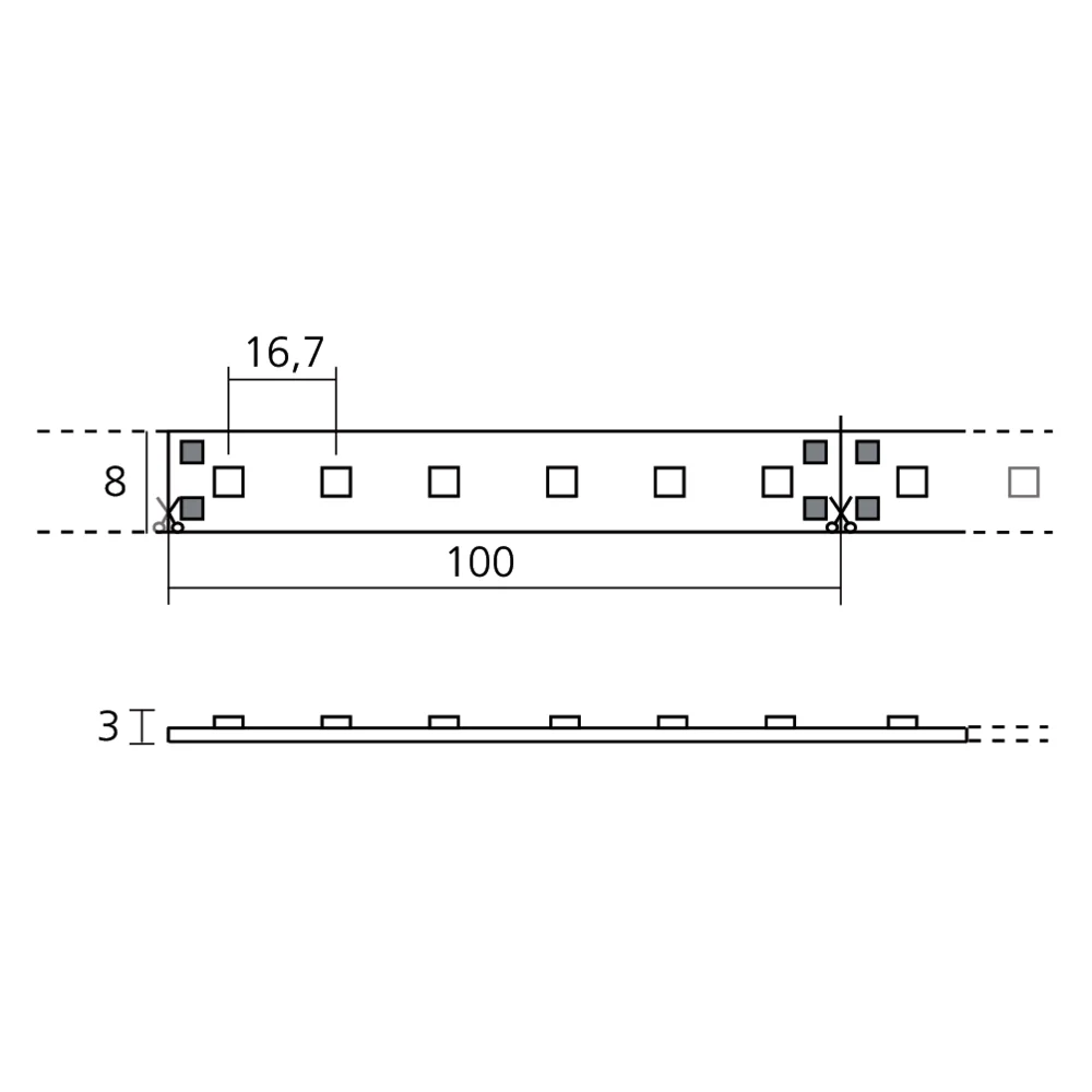 Bande LED NANO IP44 8 mm 60 LEDs/m