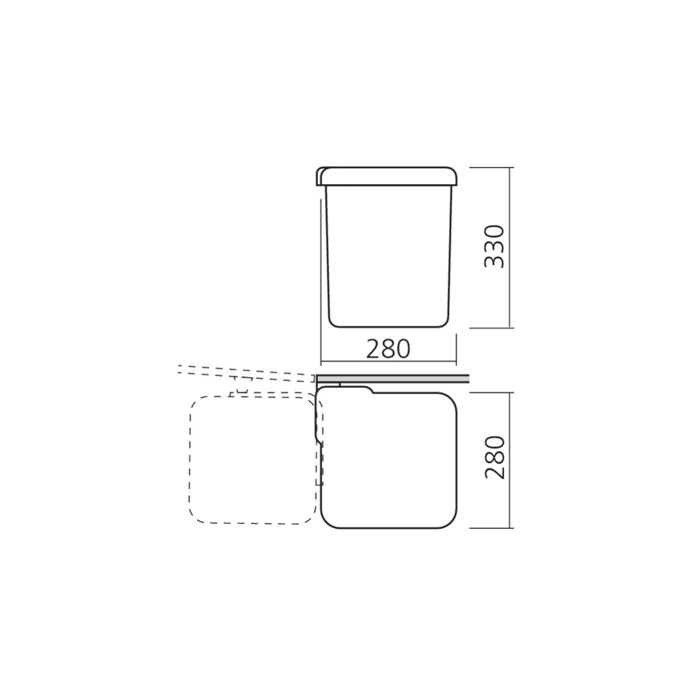 Poubelle pivotante 15 L