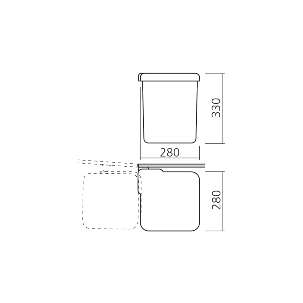 Poubelle pivotante 15 L