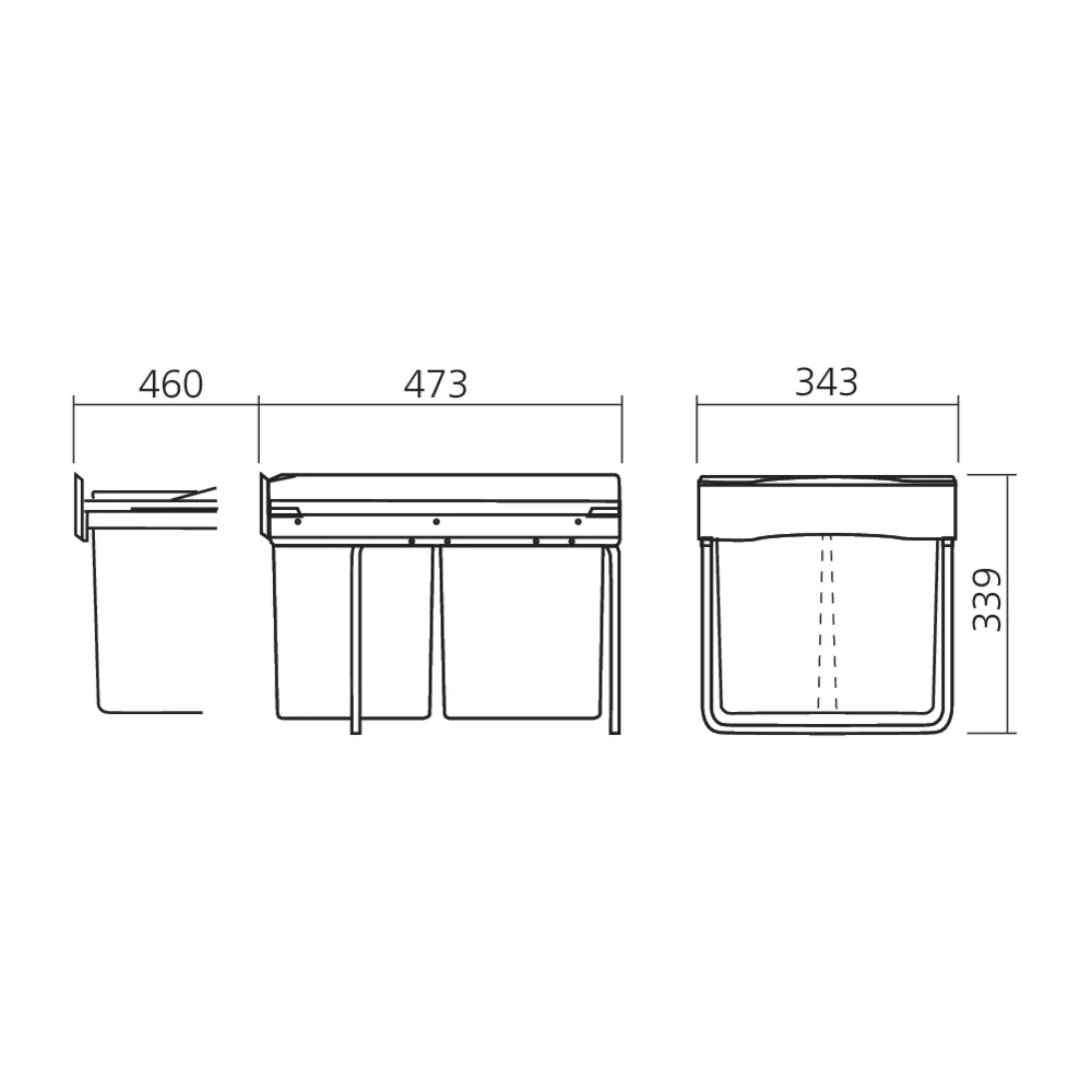 Poubelle coulissante à sortie totale 31 L