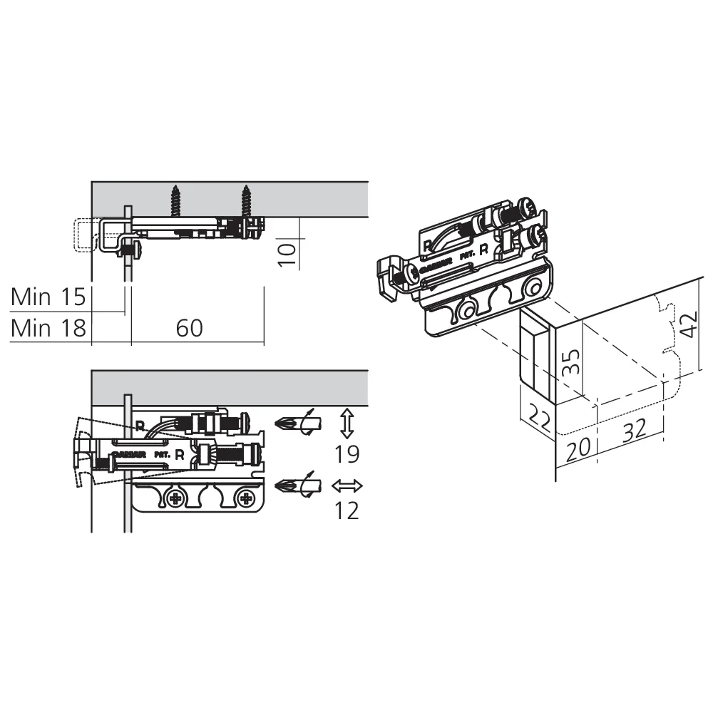 Attache élément anti-décrochement à visser