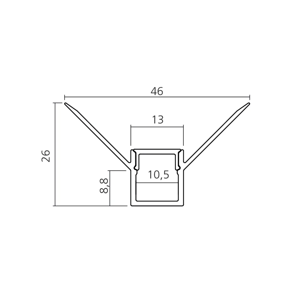 Profil angle externe encastrable pour mur