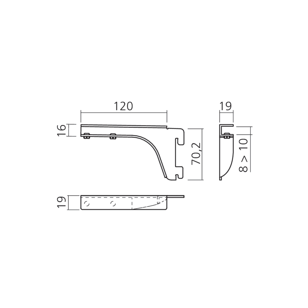 Consoles courtes pour tablette verre