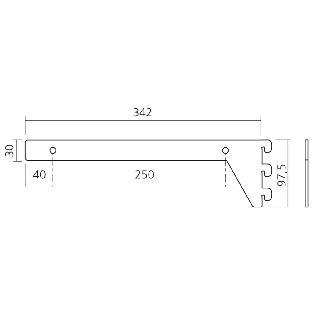 Supports tablette bois fixation latérale
