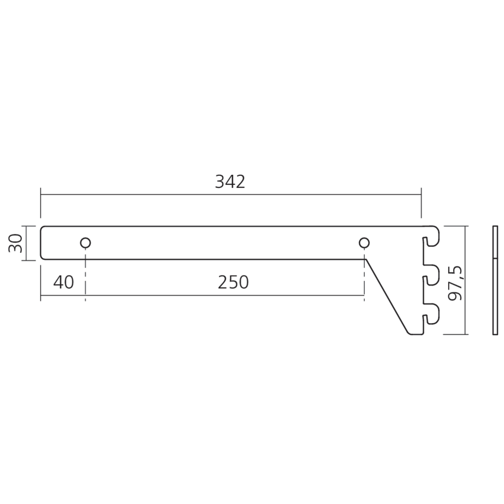Supports tablette bois fixation latérale