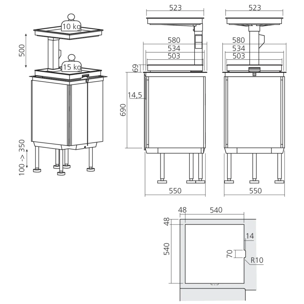 Ensemble d'angle motorisé QANTO PULL-OUT