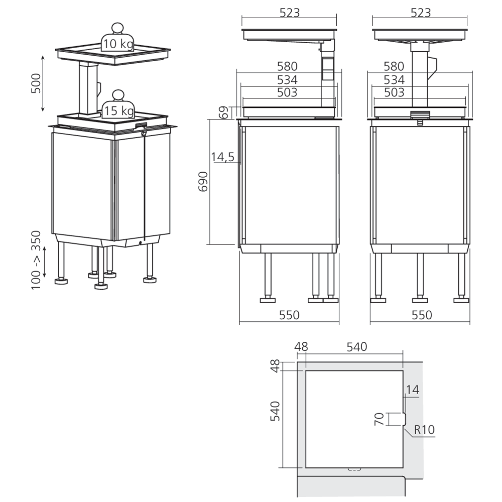 Ensemble d'angle motorisé QANTO PULL-OUT