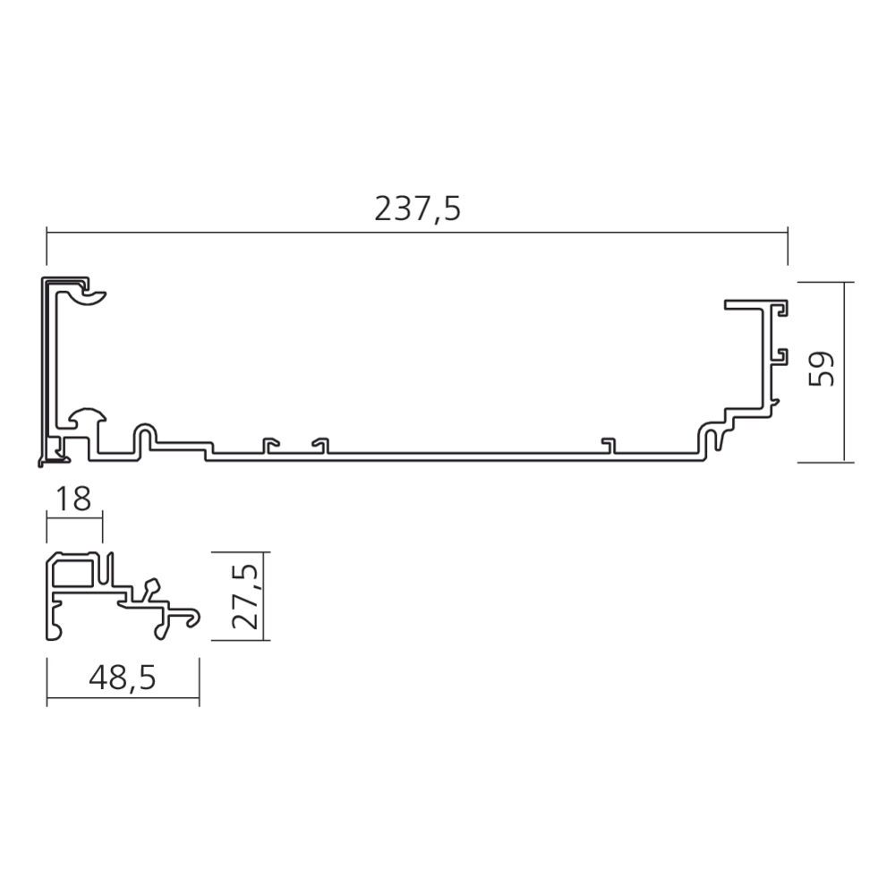 Set de rail haut et bas PS40