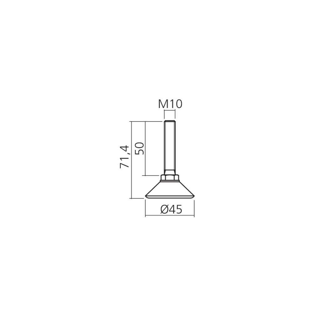 Vérin pour embout taraudé M10