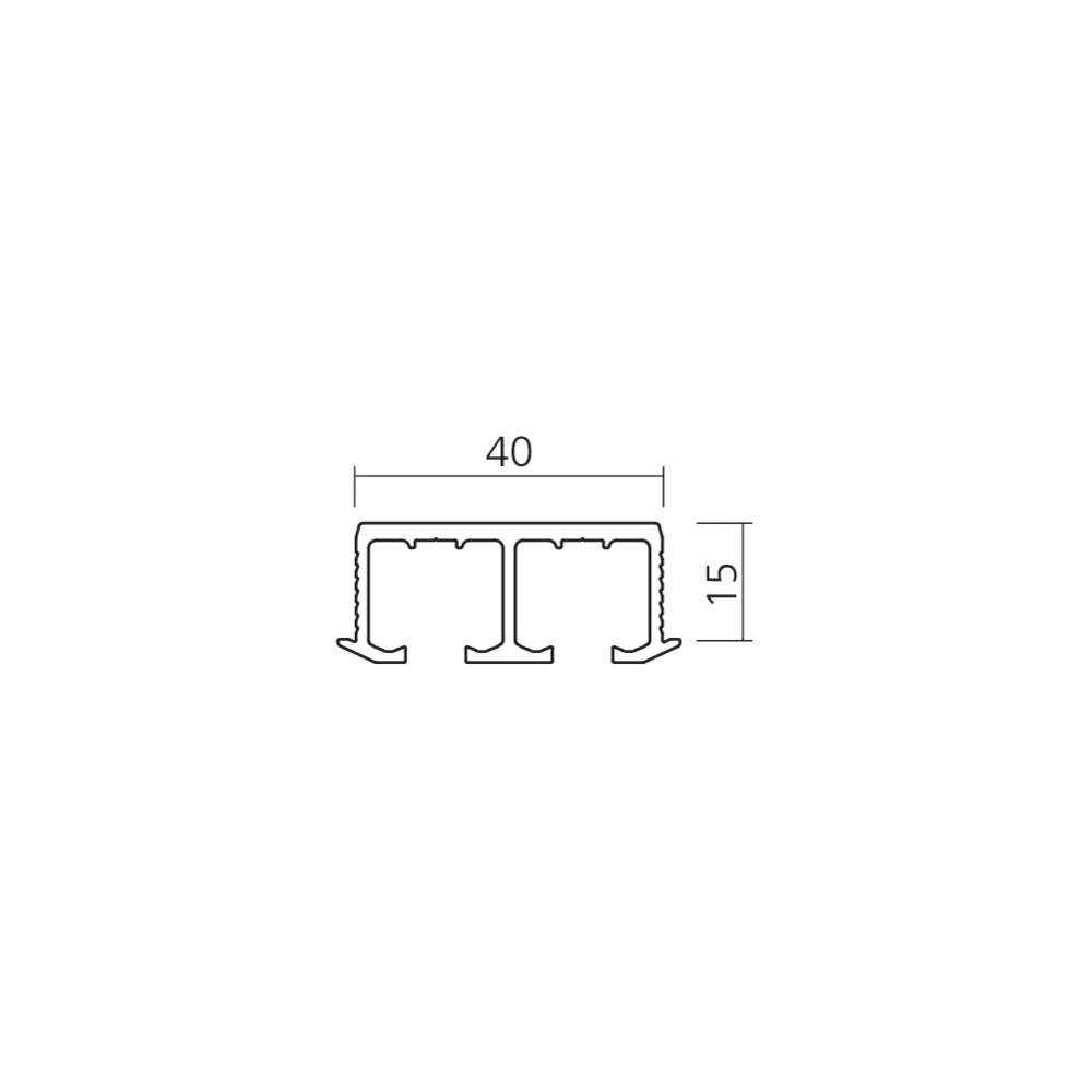 Rail haut double Clipo verre 36