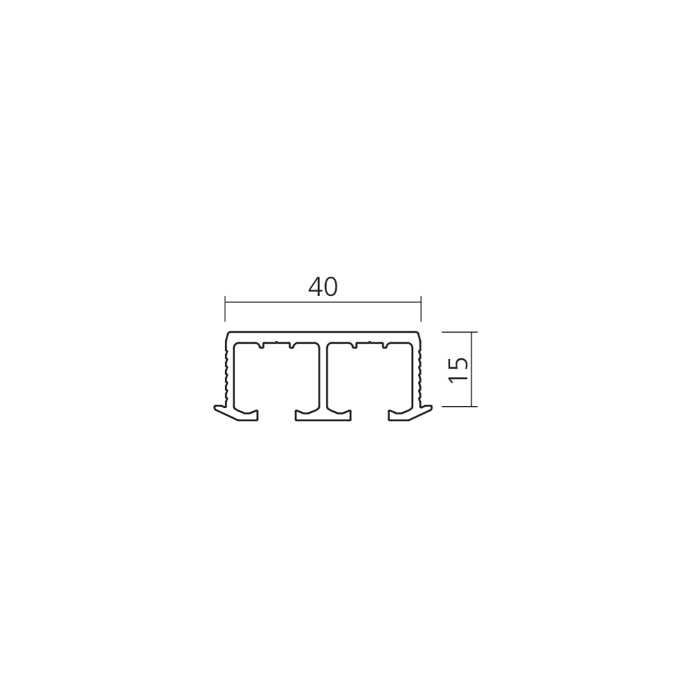 Rail haut double Clipo verre 36