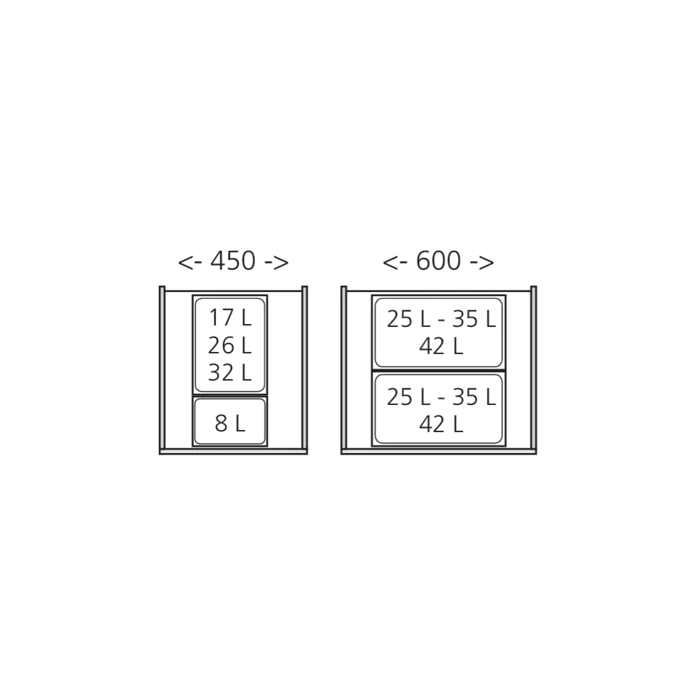 Set poubelles suspendues pour tiroir LÉGRABOX