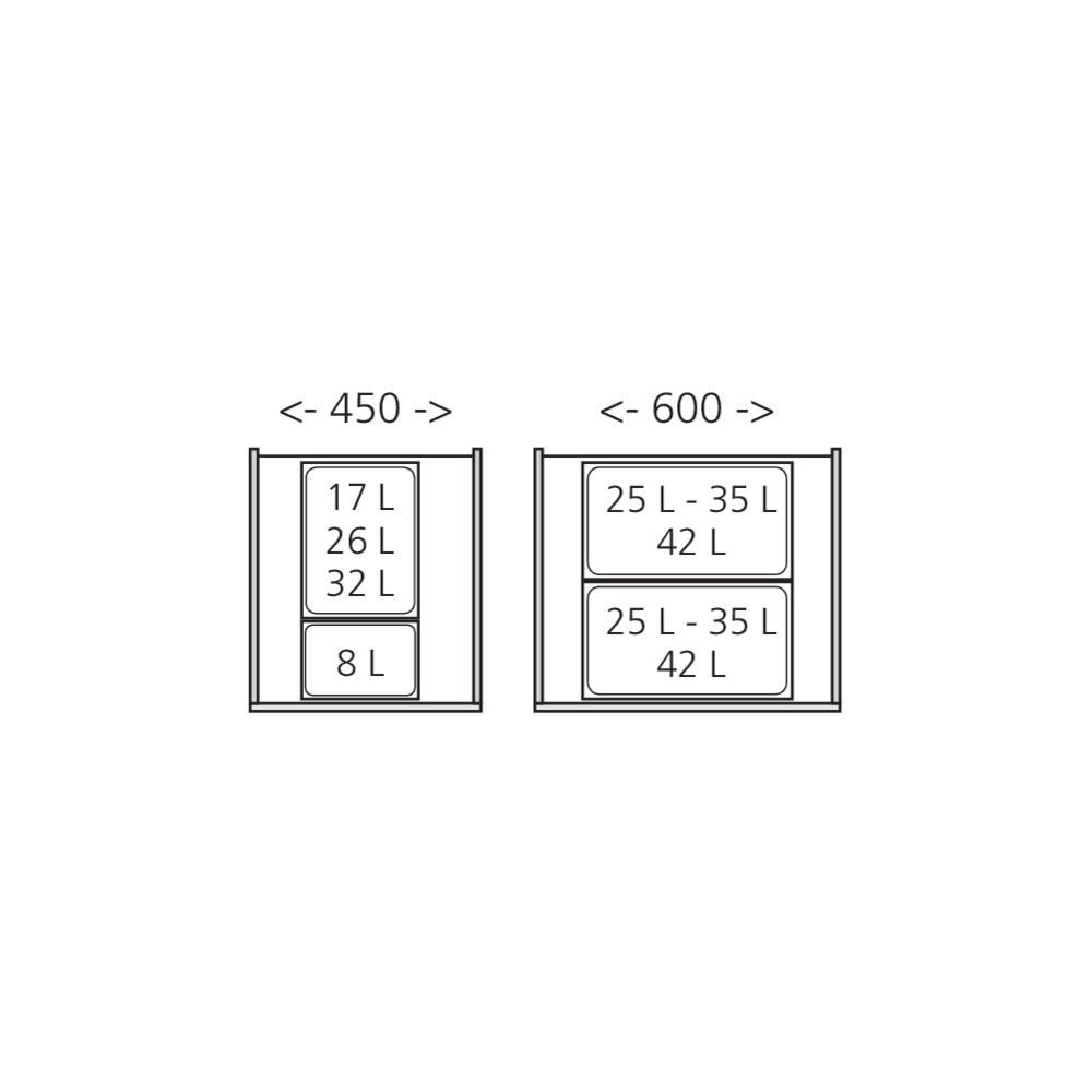 Set poubelles suspendues pour tiroir LÉGRABOX