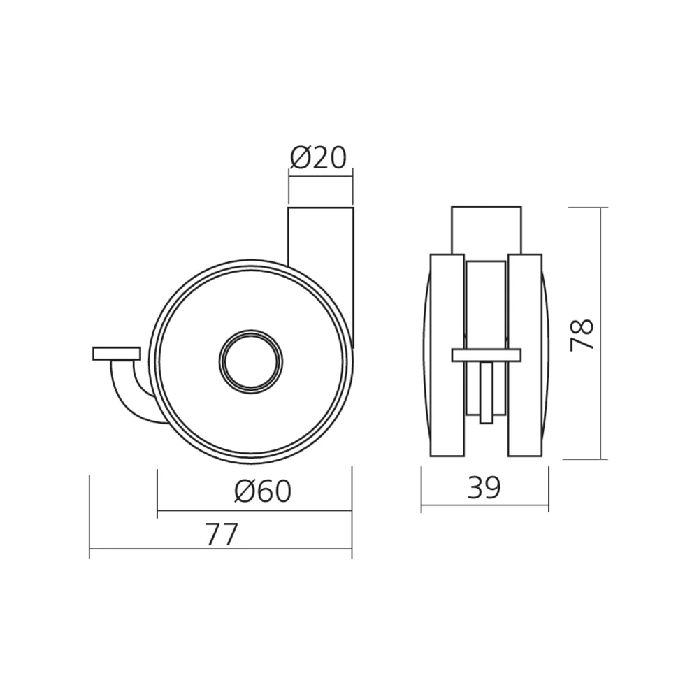 Roulette double galet à frein SPEEDY