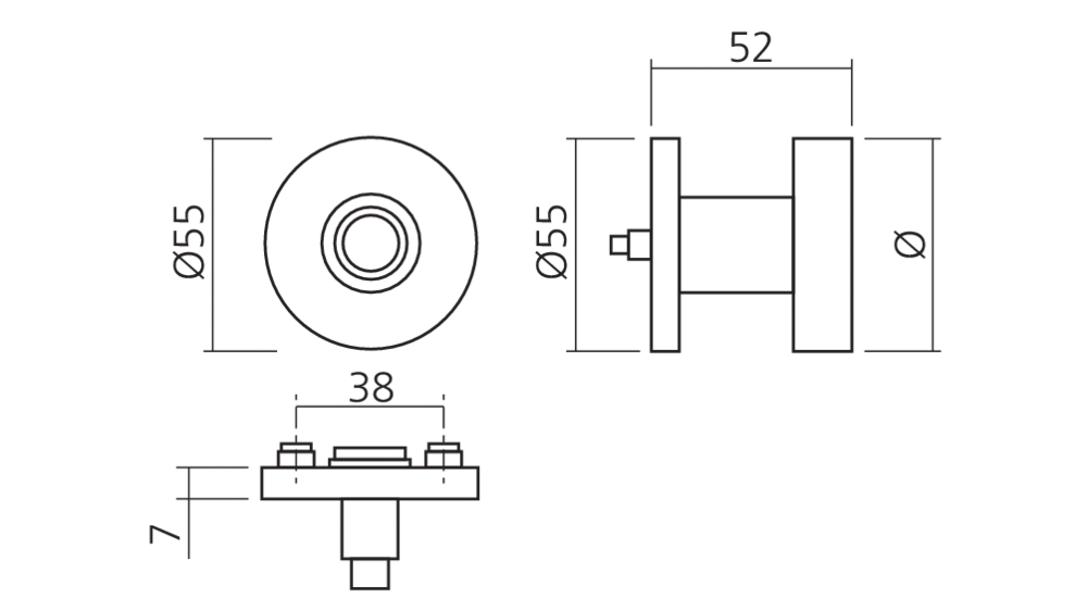 Bouton tournant rond