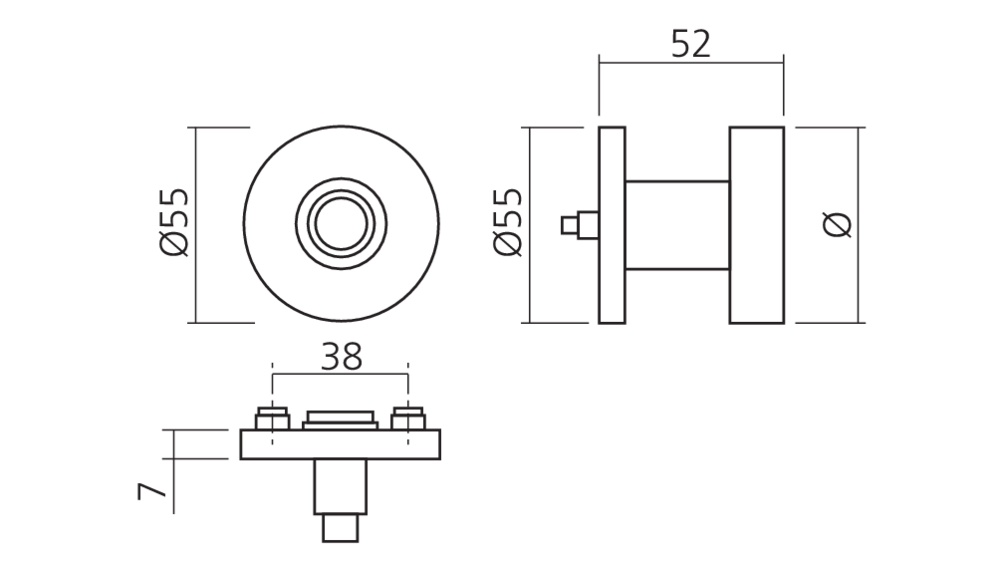 Bouton tournant rond