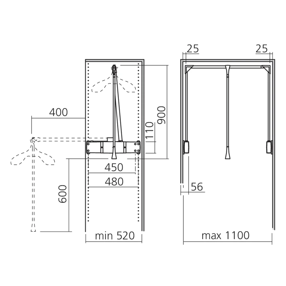 Penderie double professionnelle