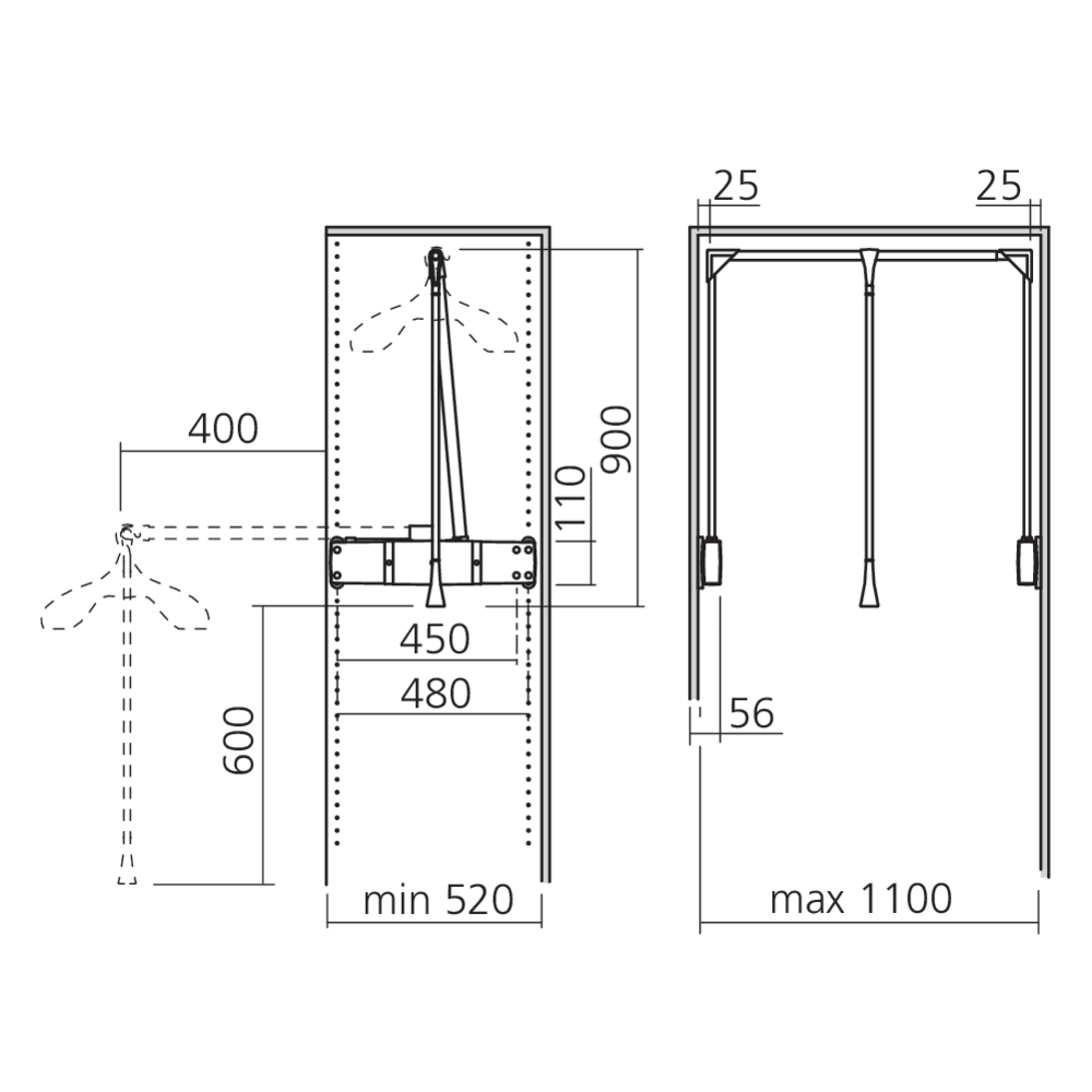 Penderie double professionnelle
