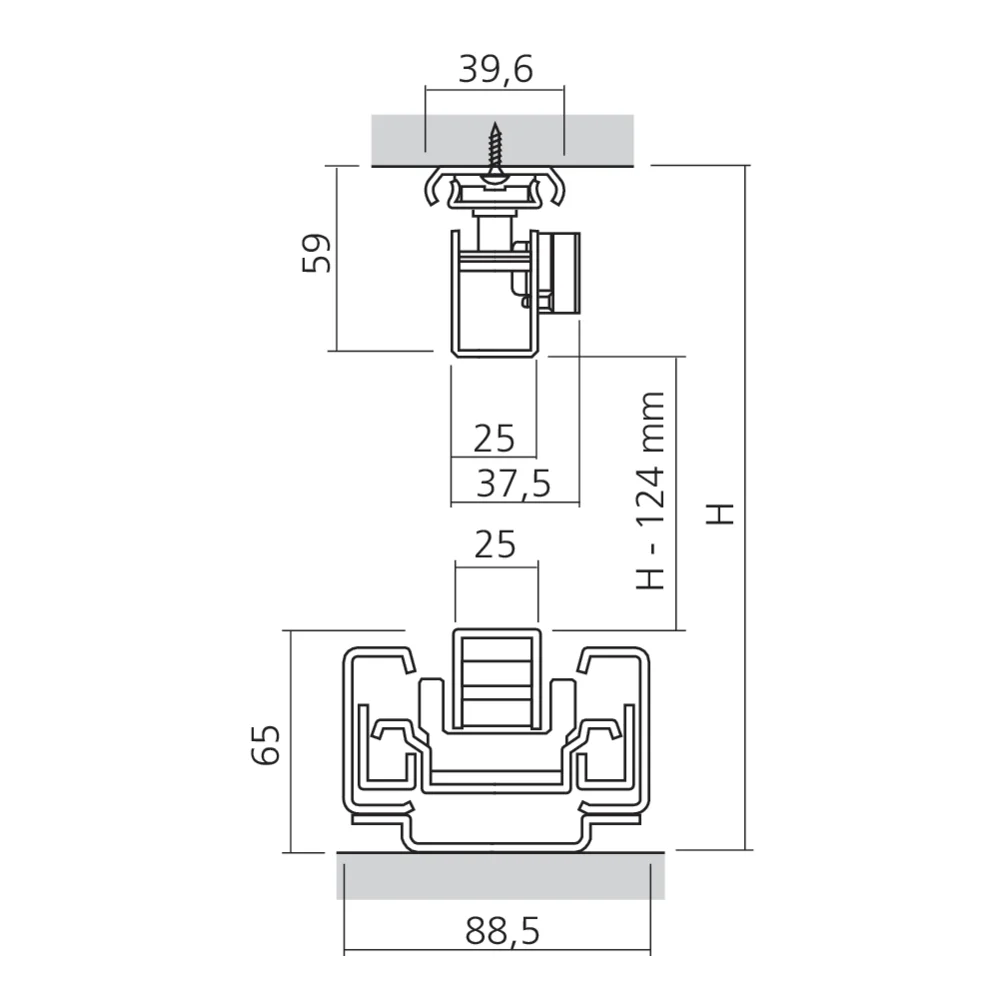 Coulisse d'armoire 80 kg