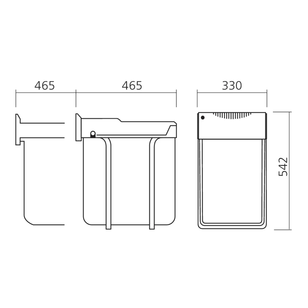 Poubelle pour élément de 400 mm 40 L