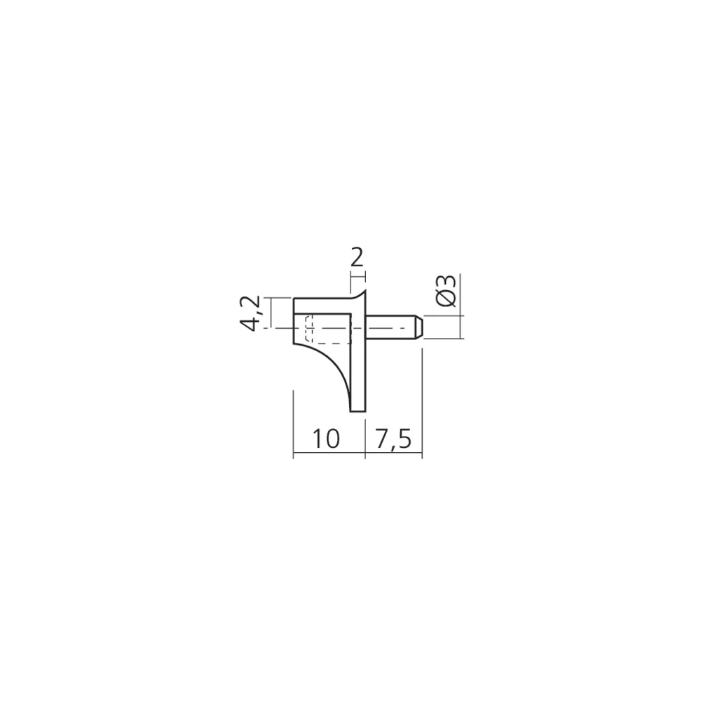 Taquet de rayon Ø3 mm