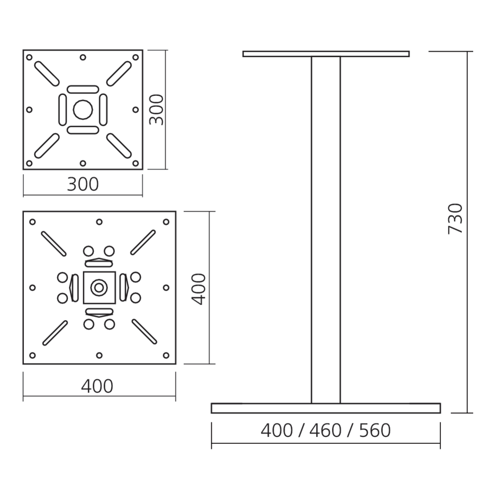 Pied de table QUADRO