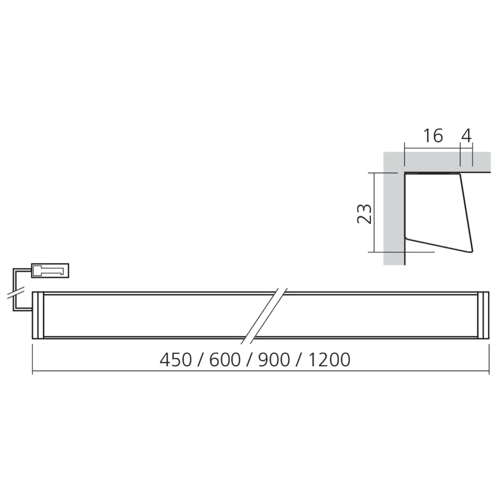 Réglette LED en applique 12 V OSAKA avec interrupteur