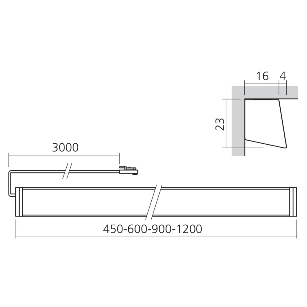 Réglette LED en applique 12 V OSAKA avec interrupteur