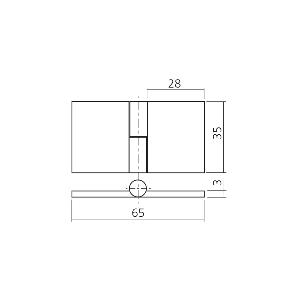 Charnière plate pour glace