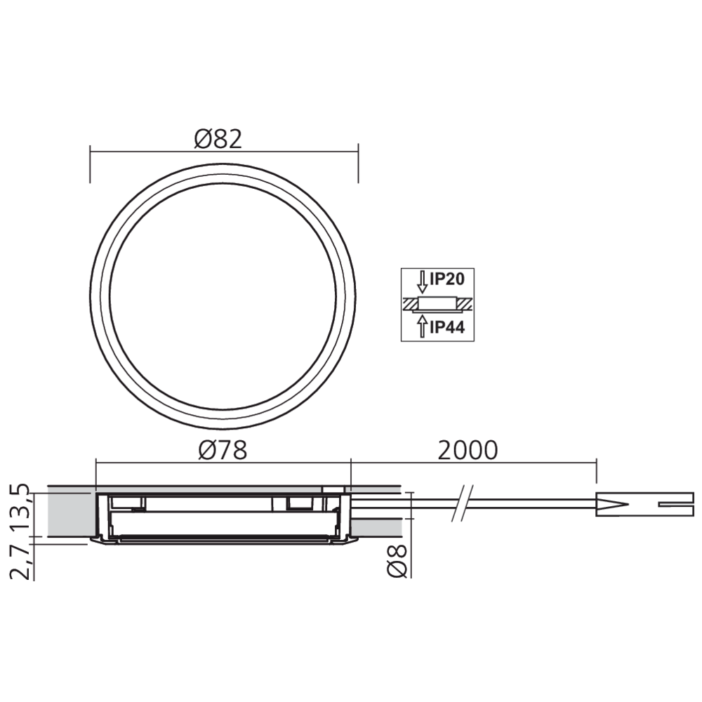 Spot LED 230 V Ø78 mm dimmable