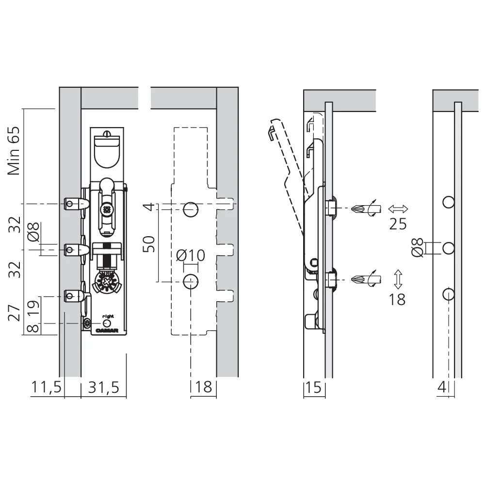 Attache invisible pour élément
