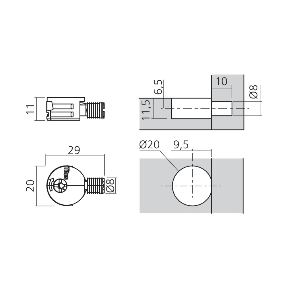 Ferrure d'assemblage EXPANDO sans rebord