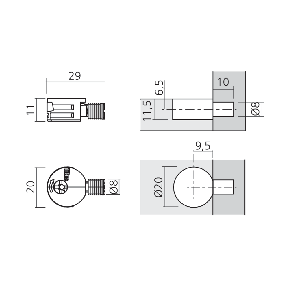Ferrure d'assemblage EXPANDO sans rebord