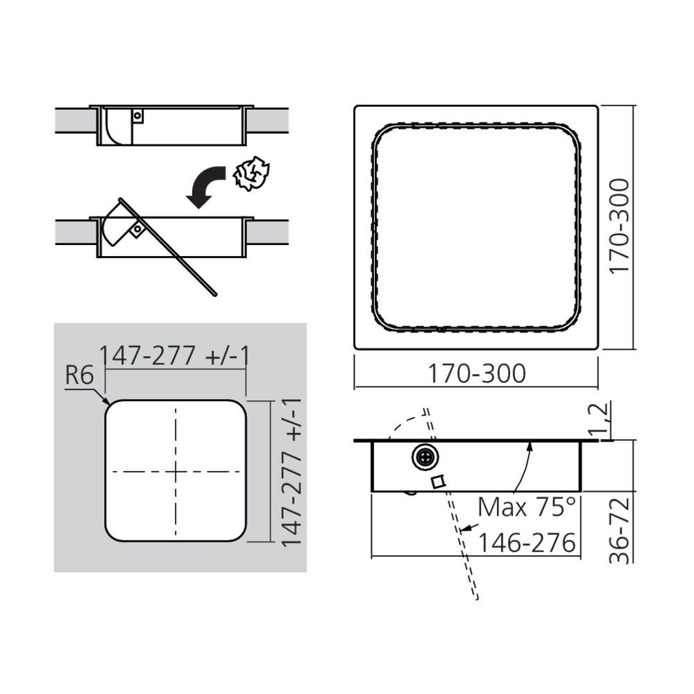 Trappe encastrable carrée