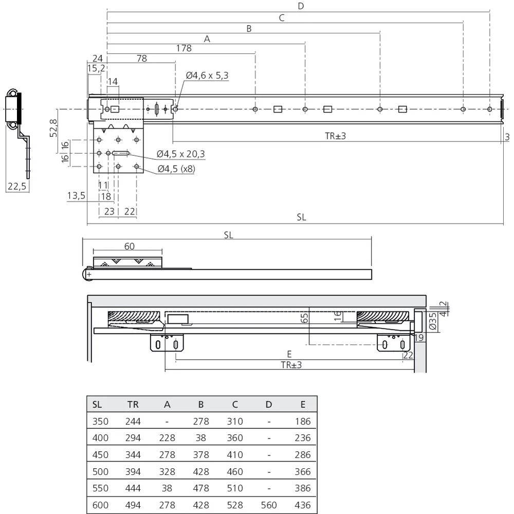 Coulisses pour porte coulissante escamotable