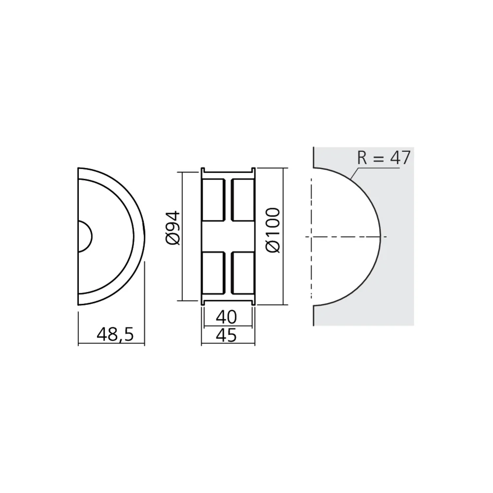 Poignée pour coulissant bois