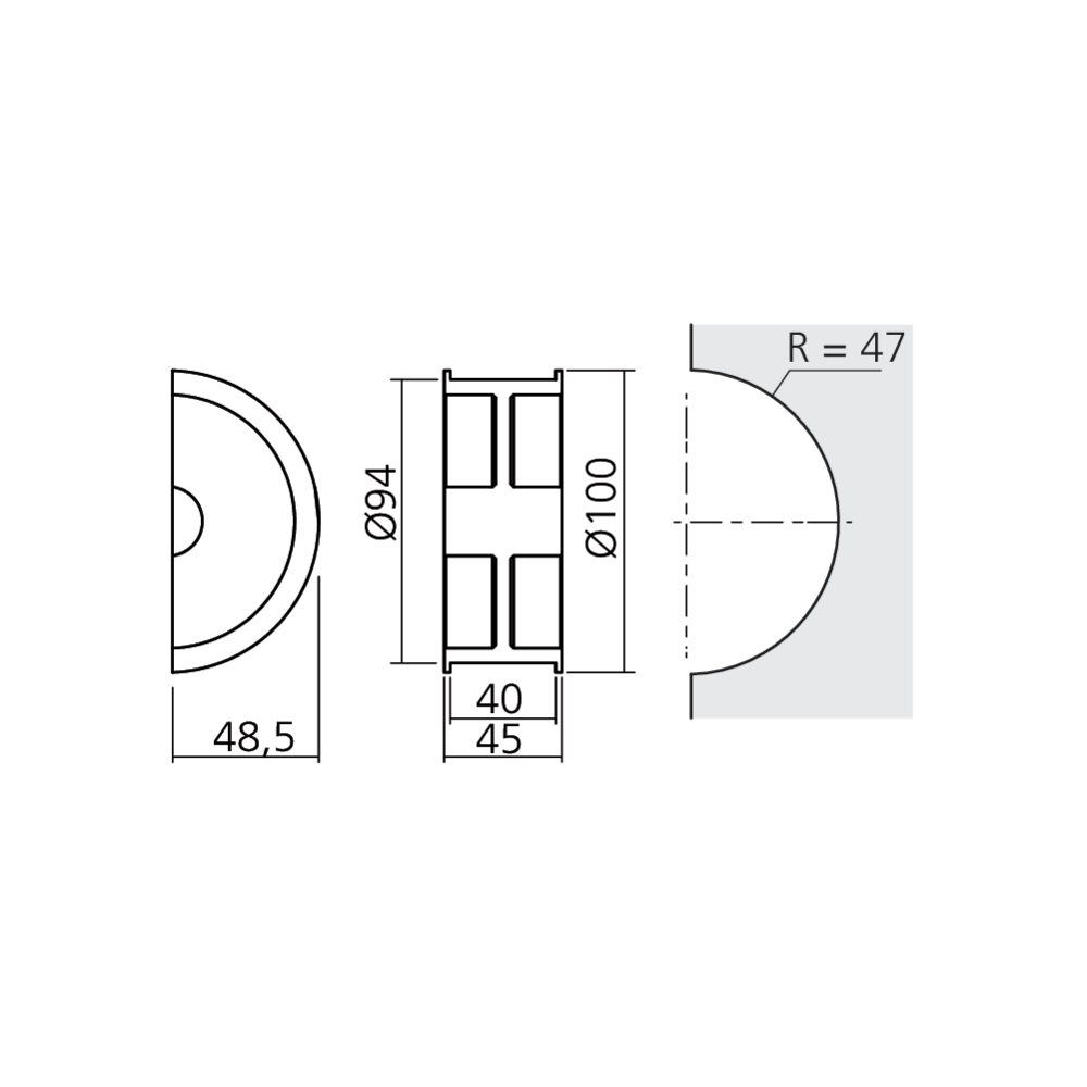 Poignée pour coulissant bois